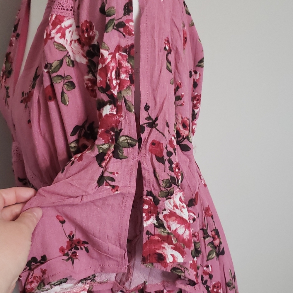 NWT Velzera Floral Mauve Midi Dress Large - Picture 5 of 8